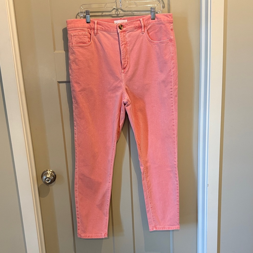LOFT Coral Ankle Jeans High Waist Skinny Size 14/32